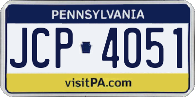 PA license plate JCP4051