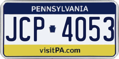 PA license plate JCP4053