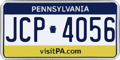 PA license plate JCP4056