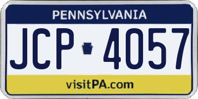 PA license plate JCP4057