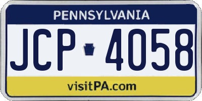 PA license plate JCP4058