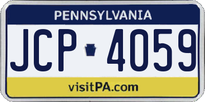 PA license plate JCP4059