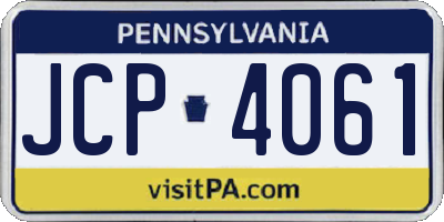 PA license plate JCP4061