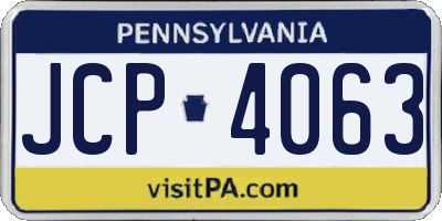 PA license plate JCP4063