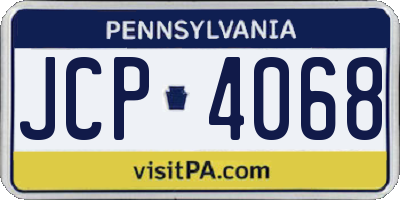 PA license plate JCP4068