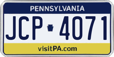 PA license plate JCP4071