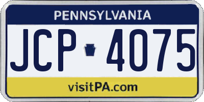 PA license plate JCP4075