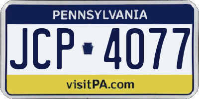 PA license plate JCP4077