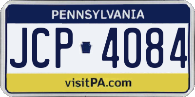 PA license plate JCP4084