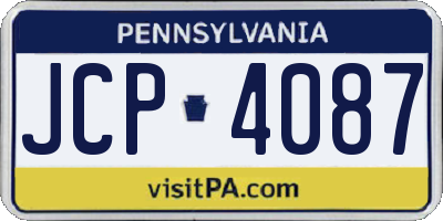 PA license plate JCP4087