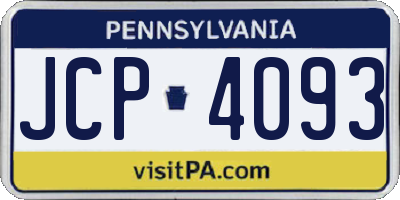 PA license plate JCP4093