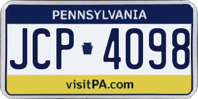 PA license plate JCP4098