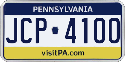 PA license plate JCP4100
