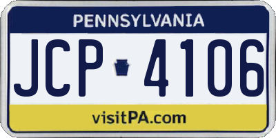 PA license plate JCP4106