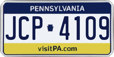 PA license plate JCP4109