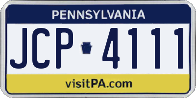 PA license plate JCP4111