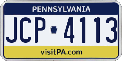 PA license plate JCP4113