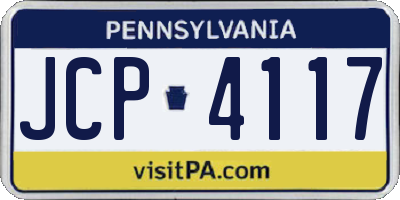 PA license plate JCP4117