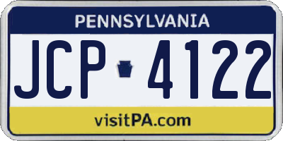 PA license plate JCP4122