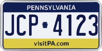 PA license plate JCP4123