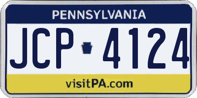 PA license plate JCP4124