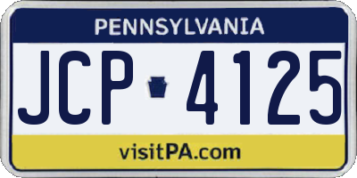PA license plate JCP4125