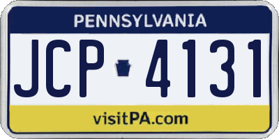 PA license plate JCP4131