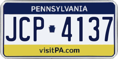PA license plate JCP4137