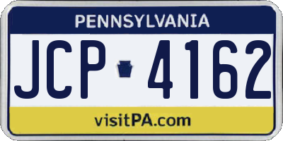 PA license plate JCP4162