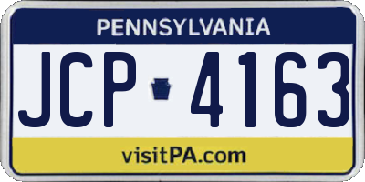 PA license plate JCP4163