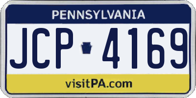 PA license plate JCP4169