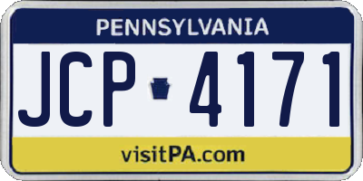 PA license plate JCP4171