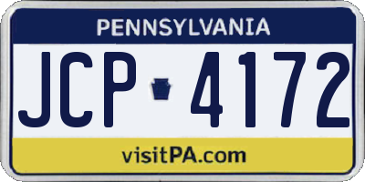 PA license plate JCP4172