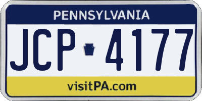 PA license plate JCP4177
