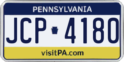 PA license plate JCP4180