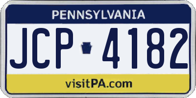 PA license plate JCP4182