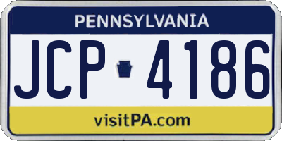 PA license plate JCP4186
