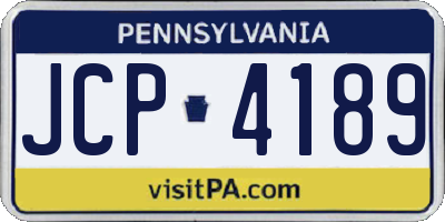 PA license plate JCP4189