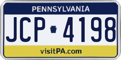 PA license plate JCP4198