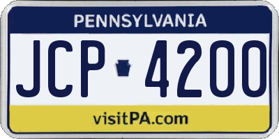 PA license plate JCP4200