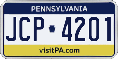 PA license plate JCP4201
