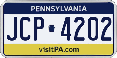 PA license plate JCP4202