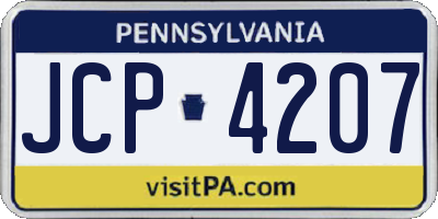 PA license plate JCP4207