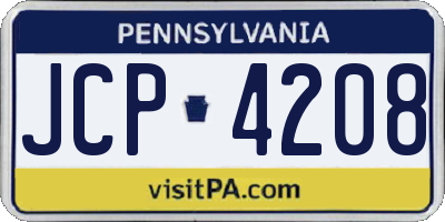 PA license plate JCP4208