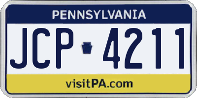 PA license plate JCP4211