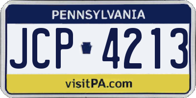 PA license plate JCP4213