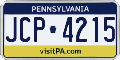 PA license plate JCP4215