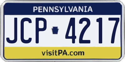 PA license plate JCP4217