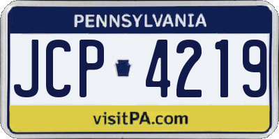 PA license plate JCP4219