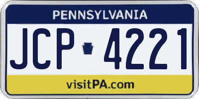 PA license plate JCP4221